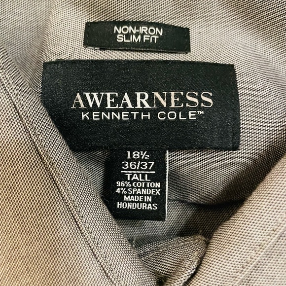 Kenneth Cole Men's Gray Dress Shirt - Picture 3 of 5